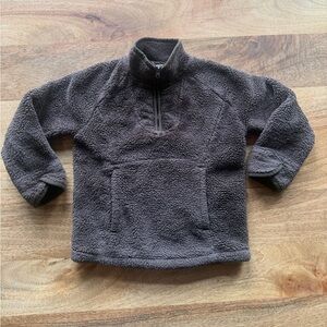 LANDS END Kids Toddler Brown Fleece Quarter Zip 4T